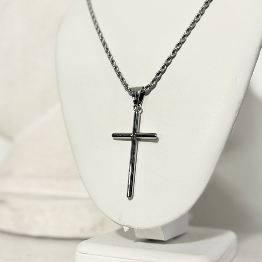 ROPE CHAIN AND CROSS PENDANT